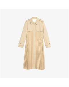 Пальто из атласного крепа с поясом, бежевый Sandro