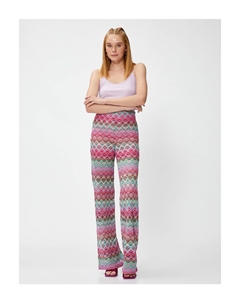 Брюки-палаццо крючком, розовый Koton