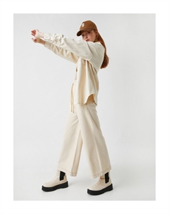 Брюки-кюлоты с высокой талией, экрю Koton