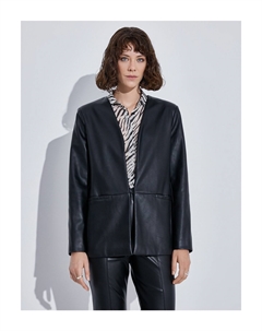 Кожаный пиджак-блейзер, черный Koton