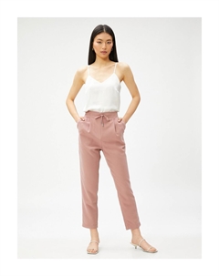 Брюки из модала с карманами и завязками на талии, розовый Koton