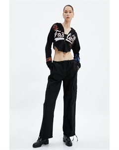 Брюки-парашюты с большими карманами, на резинке, с заниженной талией и стопорами, розовый Koton