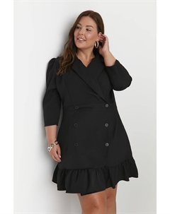 Платье больших размеров – черное – платье-блейзер, черный Trendyol
