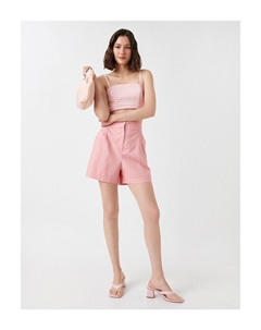 Широкие шорты из льняной смеси, розовый Koton