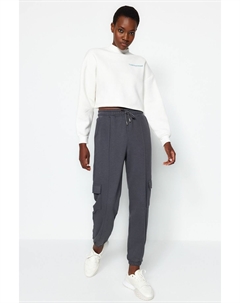 Спортивные штаны - Серый - Свободный джоггер, серый Trendyol
