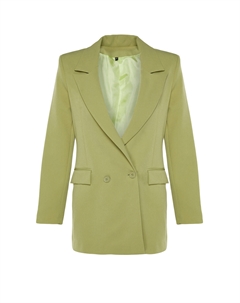 Мятный тканый пиджак стандартного размера, зеленый Trendyol