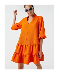 Многослойное платье оверсайз, оранжевый Koton