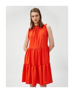 Многослойное короткое платье без рукавов, красный Koton