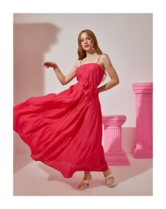 Rachel Araz X - длинное платье с поясом на бретелях Tencel:торговая марка:, розовый Koton