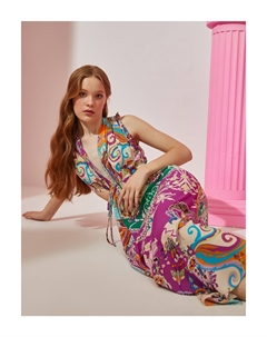 Rachel Araz X - длинное платье с кисточками и этническим узором, разноцветный Koton