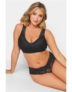 Кружевной бюстгальтер без швов, черный Yours