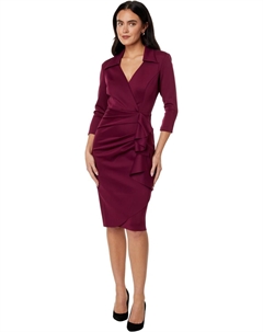 Платье Short Scuba Collar Side Ruffle, цвет Wine Xscape