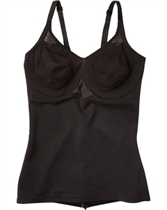 Очень прочная сексуальная прозрачная формирующая кофточка на косточках, черный Miraclesuit