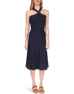 Платье с застежкой-бретелькой и отделкой заклепками, цвет Midnight Blue Michael michael kors