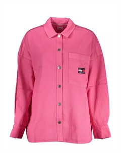 Розовая хлопковая женская рубашка Tommy hilfiger
