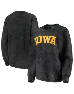 Женский свитшот Pressbox Black Iowa Hawkeyes с удобным шнурком в винтажном стиле, базовый пуловер с аркой Unbranded