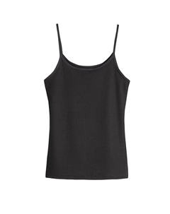 Женская майка в рубчик из хлопка с веревочным ремнем, черный Hnx