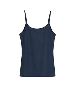 Женская майка в рубчик из хлопка с веревочным ремнем, темно-синий Hnx