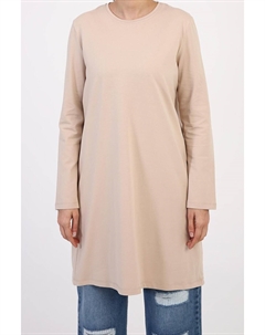 Бежевая базовая спортивная туника из одинарного джерси большого размера All day