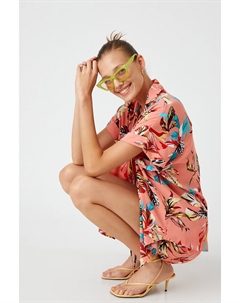 Рубашка оверсайз с коротким рукавом, розовый Koton