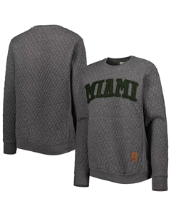 Женский стеганый пуловер Pressbox Heather Charcoal Miami Hurricanes Moose Unbranded