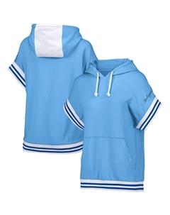 Женский голубой пуловер с капюшоном в стиле Lusso Los Angeles Dodgers Mabel Tri-Blend с короткими рукавами Unbranded