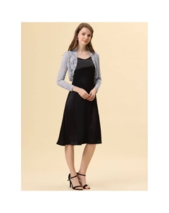 Женское кружевное болеро с открытыми плечами и прозрачным укороченным кардиганом с длинными рукавами, фиолетовый Allegra k