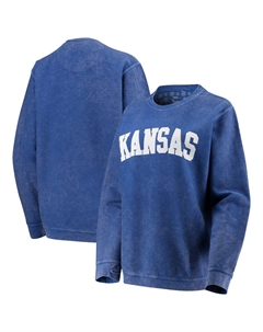 Женский свитшот Pressbox Royal Kansas Jayhawks с удобным шнурком и винтажной стиркой, базовый пуловер с аркой Unbranded