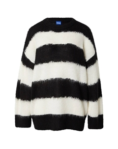 Тонкий вязаный свитер Sweater Slookis_B, черный/белый Hugo