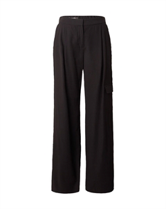 Брюки со складками спереди Wide leg Pleat-Front Pants, черный Comma,