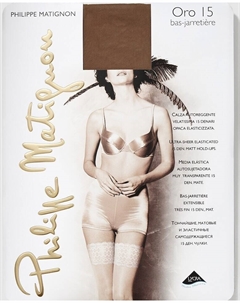 Женские прозрачные самонесущие чулки плотностью 15 ден Philippe matignon