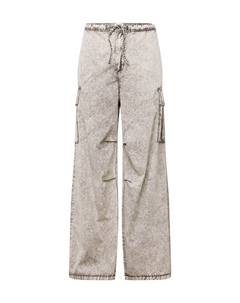 Широкие брюки-карго, серый Weekday