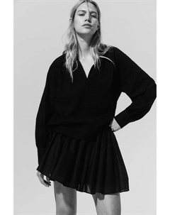 Жаккардовая блузка, черный H&m