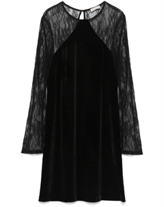 Платье мини с кружевной вставкой, черный Liu jo