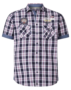 Комфортная рубашка на пуговицах Arnelf, темно-синий/розовый Jan vanderstorm