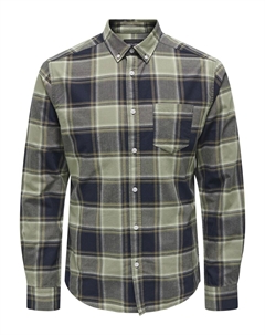 Рубашка на пуговицах стандартного кроя Alvaro, яблоко/светло-зеленый Only & sons