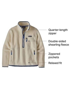 Сумчатый пуловер с ретро-ворсом женский, бежевый Patagonia