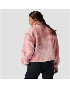 Флисовый пуловер со средним ворсом с принтом и молнией 1/4 — женский, цвет Pink Cloud Prink Stoic