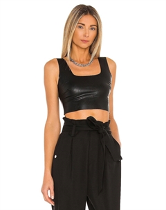 Топ Faux Leather Crop, черный Commando