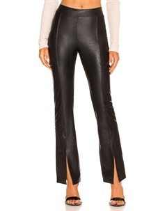 Брюки Faux Leather Split Front, черный Commando