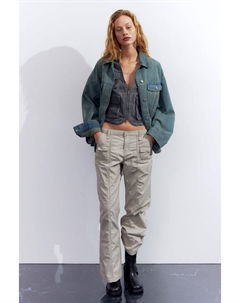 Брюки-карго из парусины, бежевый H&m