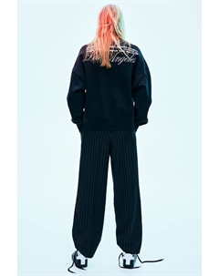 Толстовка оверсайз с мотивом, черный H&m