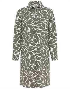 Платье Schlupf mit langen Ärmeln, цвет Olive-Weiß Camel active