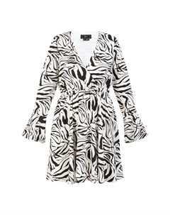 Платье Zebraprint, белый черный Faina