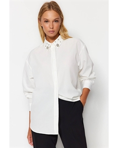Рубашка - Экрю - Oversize, экрю Trendyol