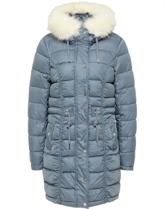 Пуховик Steppmantel Mit Kunstfell, серо синий Faina