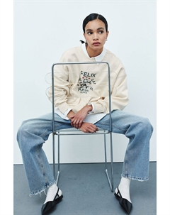 Толстовка с принтом, бежевый H&m