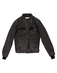 Джинсовая рваная куртка Черный Off-white