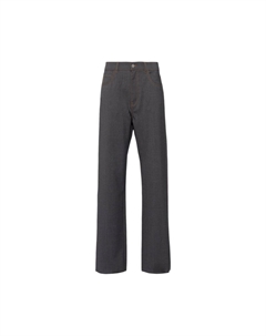 Брюки из легкой шерсти, темно-серые Miu miu