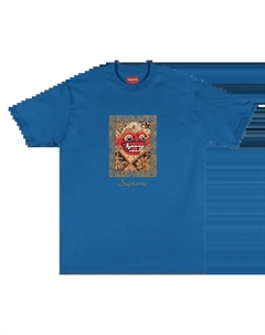 Топ с короткими рукавами и нашивками Barong, Темно-голубой Supreme